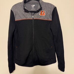 NFL Cincinnati Bengals TX3 Warm‎ Full Zip Jacket Womens Large Gray Black